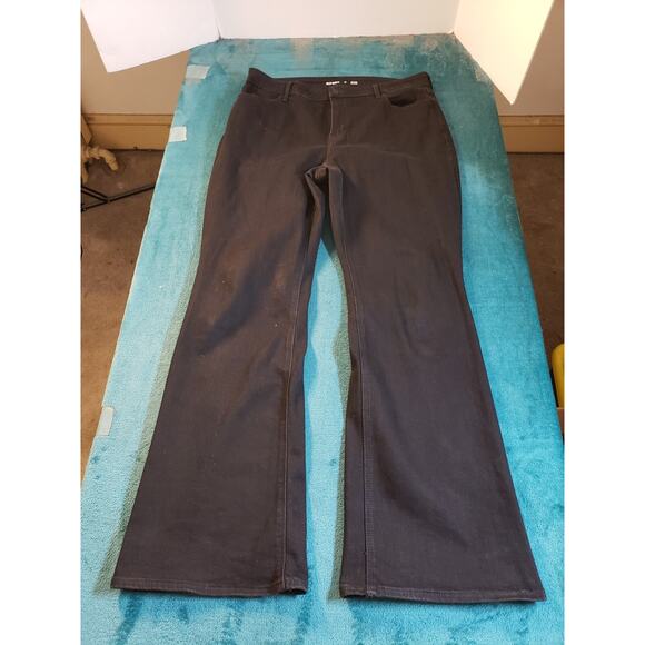 Old Navy Jeans Sz 14 Womens Black Stretch Pants Denim Casual High Rise Flared - Picture 2 of 12